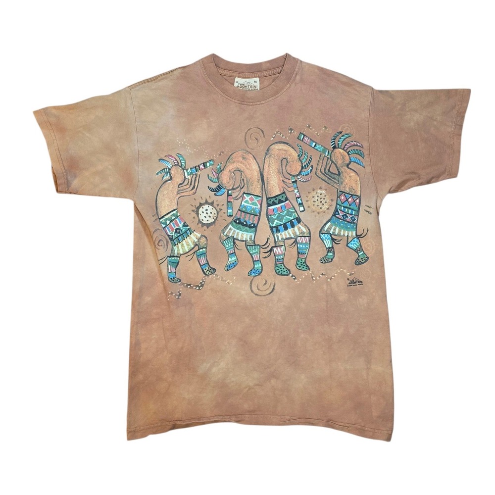The Mountain Men M T-Shirt Brown 2004 Kokopelli Tie Dye Graphic Tee Unisex